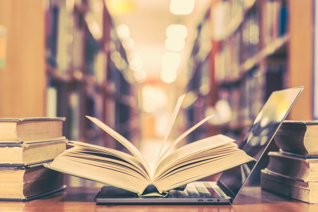 Book and computer technology in library