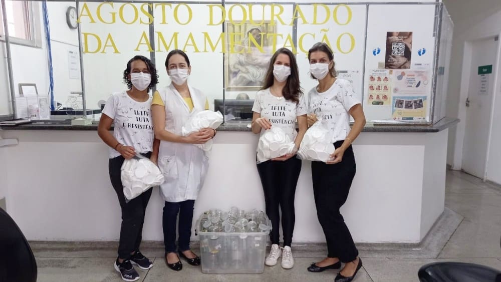 Banco de Leite do Hemu recebe doação de frascos de vidro e tampas plásticas