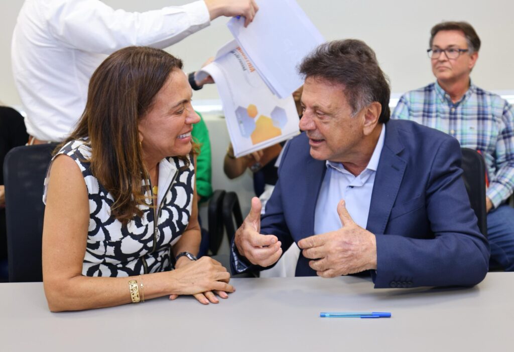 Coordenadora do Goiás Social e secretário de Estado da Infraestrutura se reuniram para tratar de obras de infraestrutura
