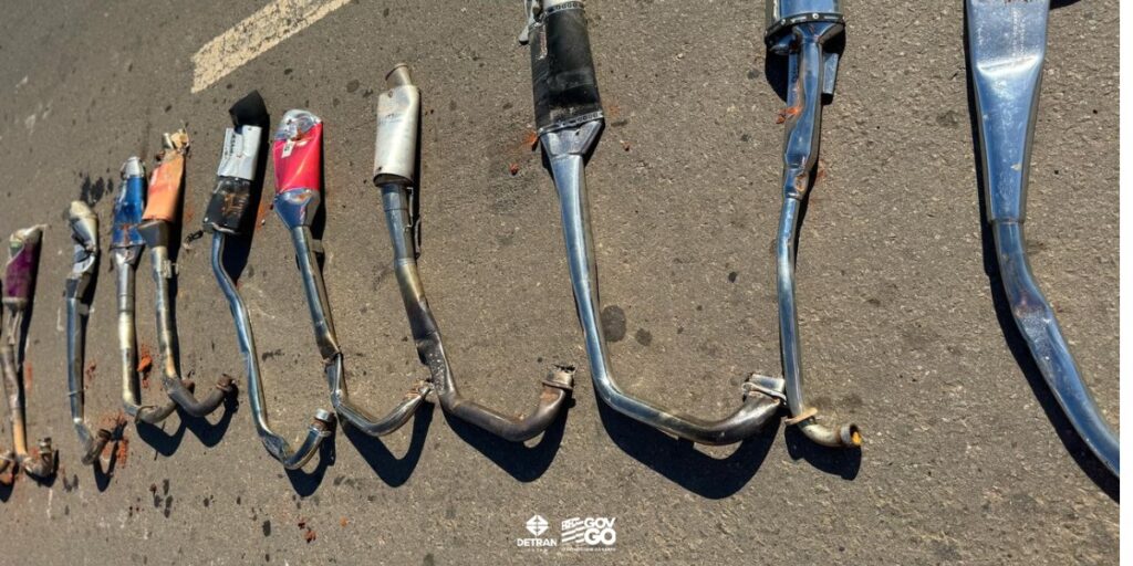 Ação inédita em Caldas Novas, destrói 350 escapamentos barulhentos