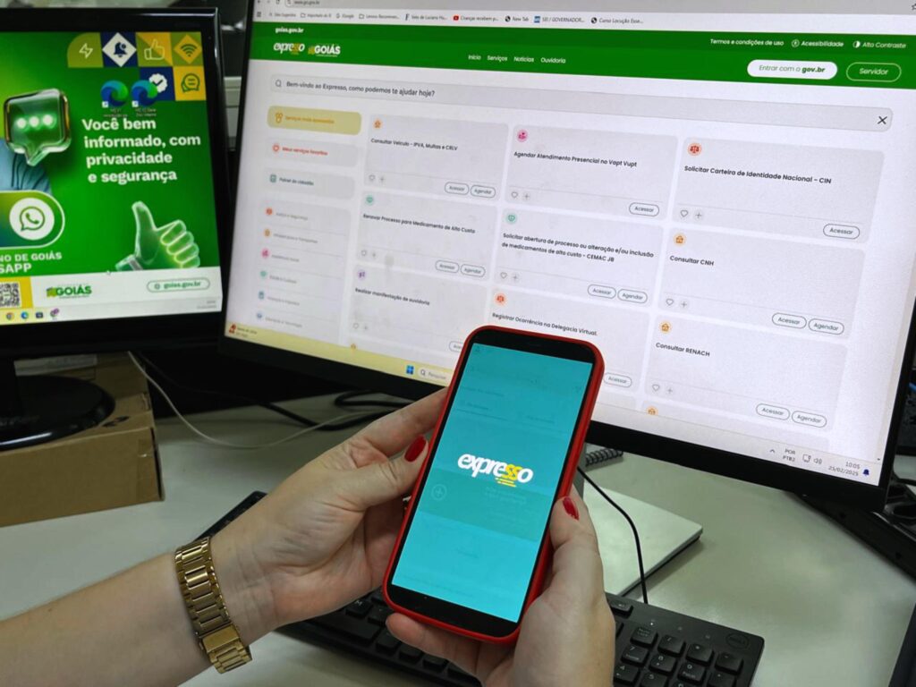 tela do celular mostrando o app do EXPRESSO