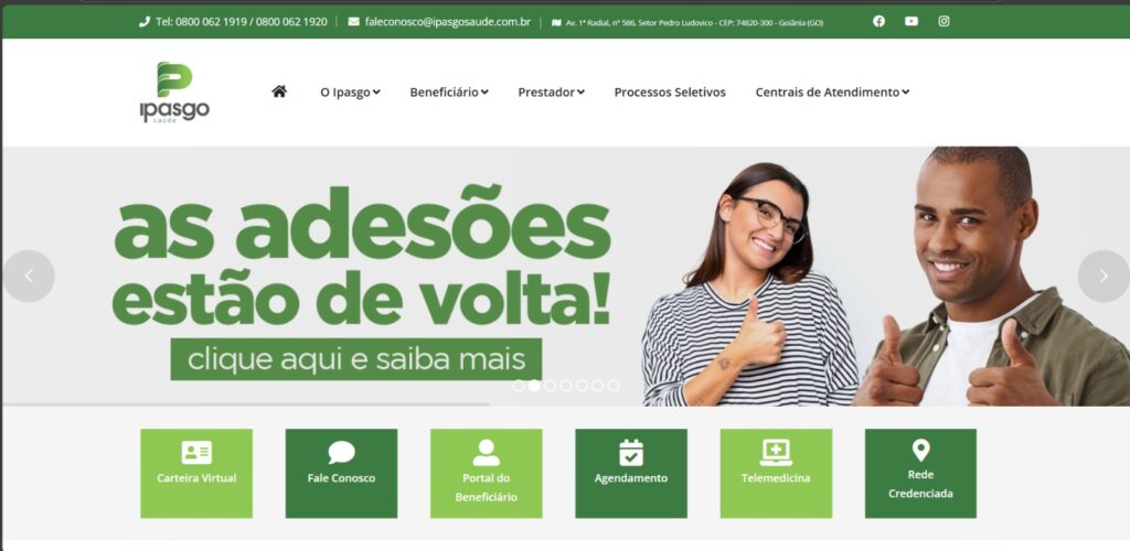 Novo site do Ipasgo Saúde