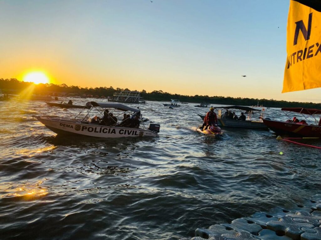 Polícia civil no rio durante Temporada do Araguaia 2025