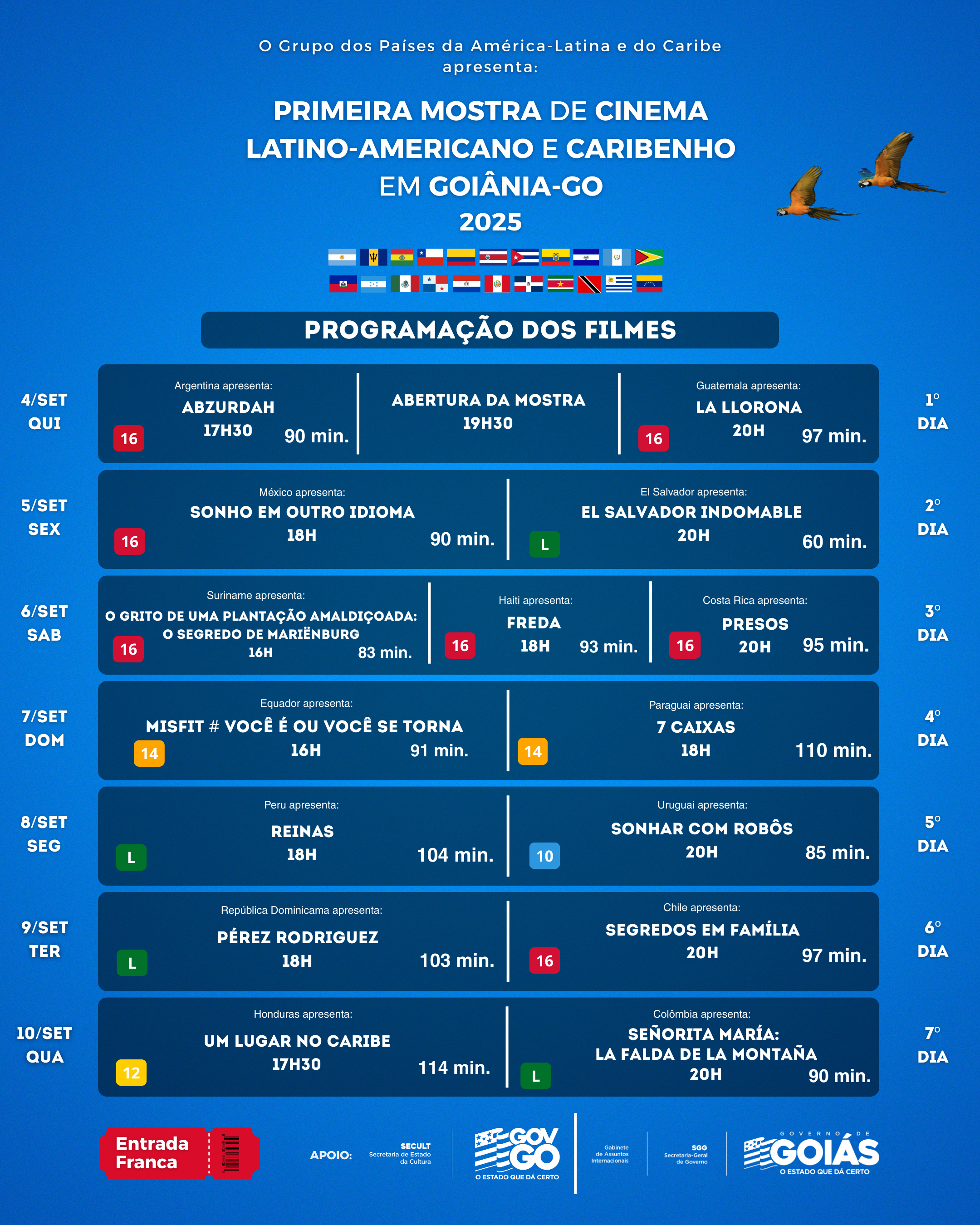 Cine Cultura recebe a Primeira Mostra de Cinema Latino-Americano e Caribenho em Goiânia