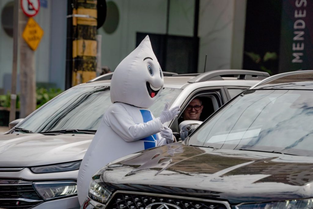Zé Gotinha na campanha de multivacinação
