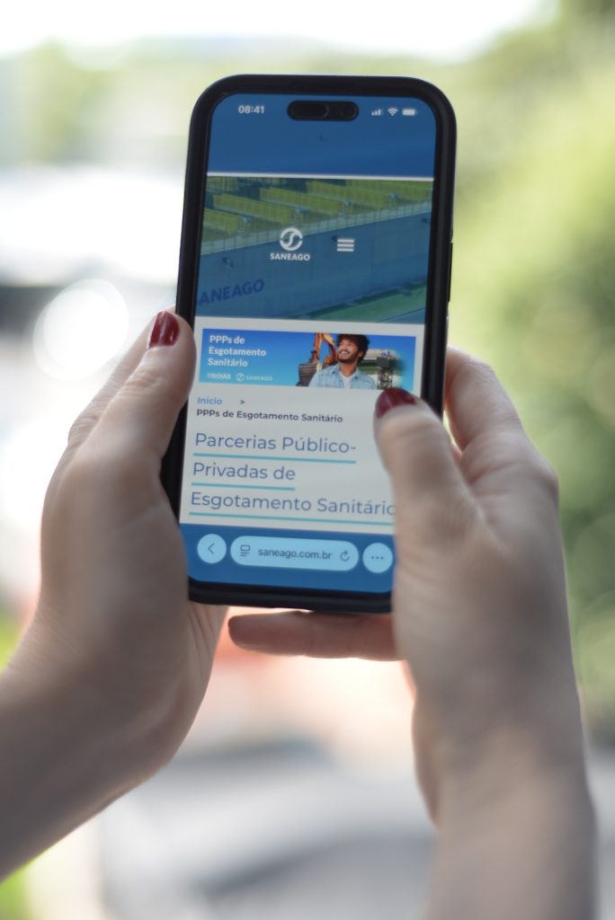 Tela do celular mostrando Edital da Saneago