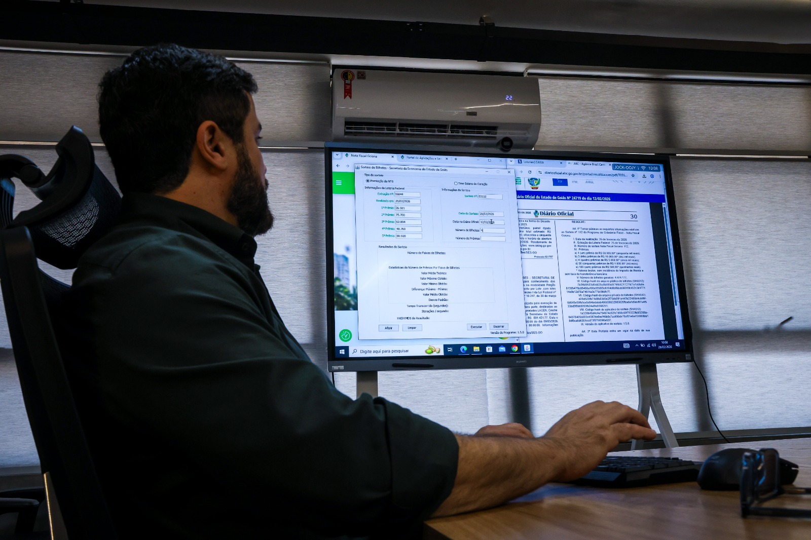Sorteio de fevereiro de 2026 da Nota Fiscal Goiana (Fotos: Denis Marlon/Economia)