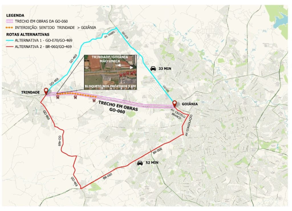 Mapa de intervenções na GO-060