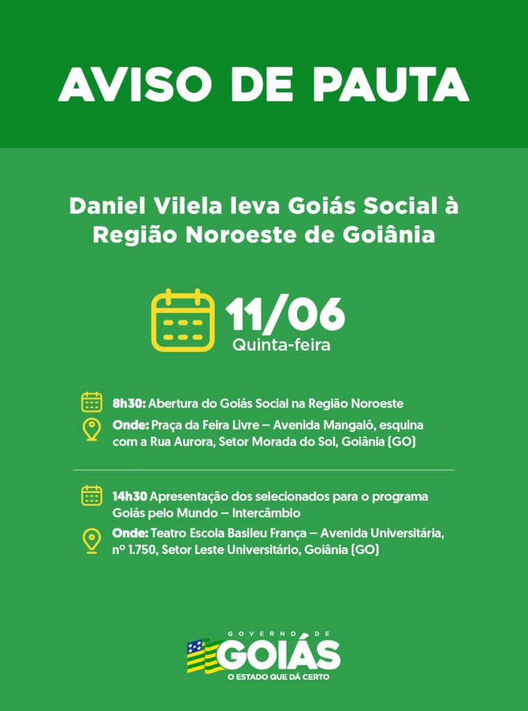 agenda do governador para 11 de junho de 2026