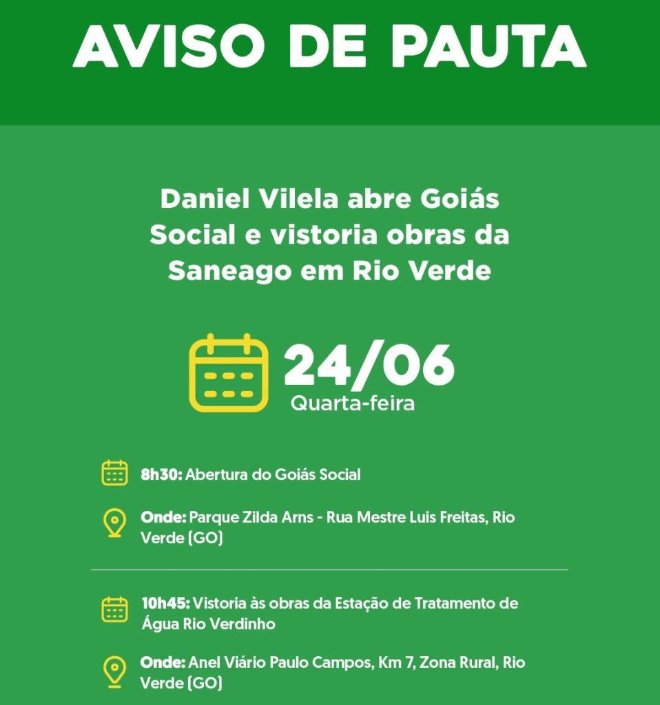 Agenda do governador para quarta-feira