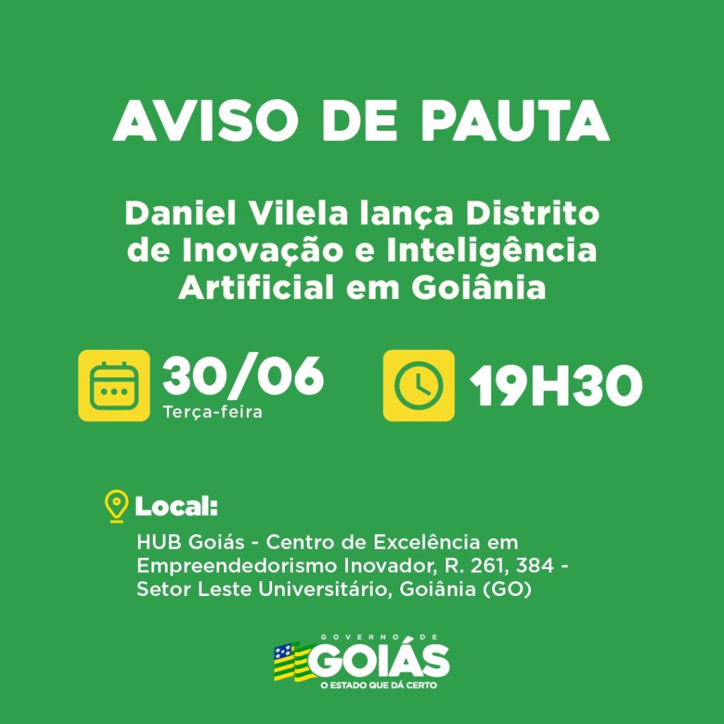 Daniel Vilela lança Distrito de Inovação e Inteligência Artificial em Goiânia (Imagem Secom)