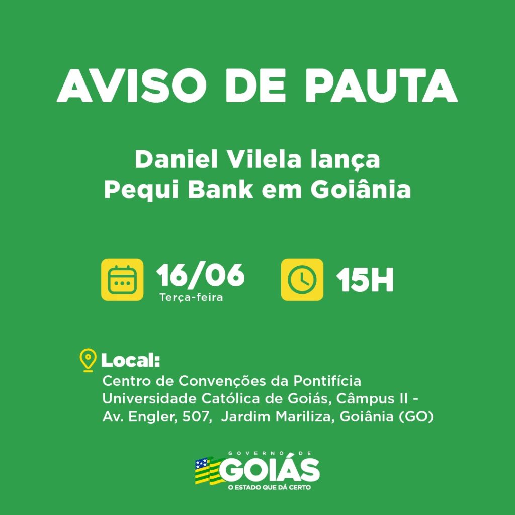 Agenda do governador para tarde de terça-feira - Card da agenda do governador em fundo verde e fontes na cor branca