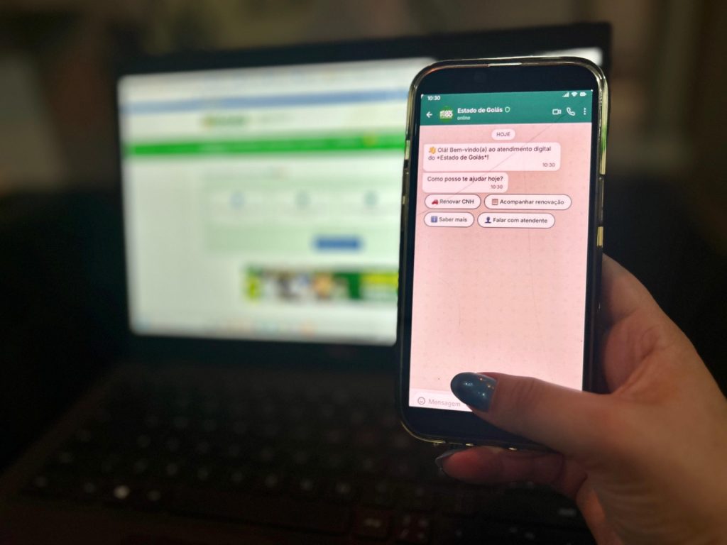 Goianos poderão acessar serviços públicos pelo WhatsApp, incluindo renovação da CNH e solicitação da identidade